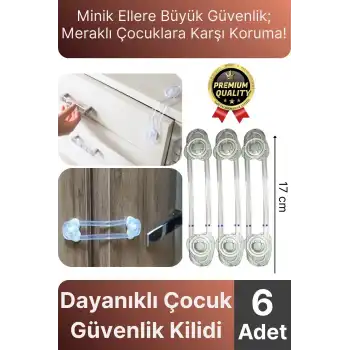 Yeni Üretim Ayarlanır Dolap Çekmece Kapağı Koruma Aparatı Bebek Çocuk Güvenlik Kilidi 6 Adet 17 Cm
