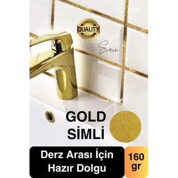 Pratik Gold Altın Sarı Simli Hazır Derz Fayans Seramik Boşluk Anında Kapatıcı Yer Cephe Yenileyici