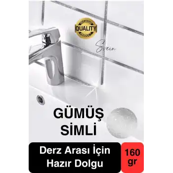 Pratik Gümüş Silver Simli Hazır Derz Fayans Seramik Boşluk Anında Kapatıcı Yer Cephe Yenileyici