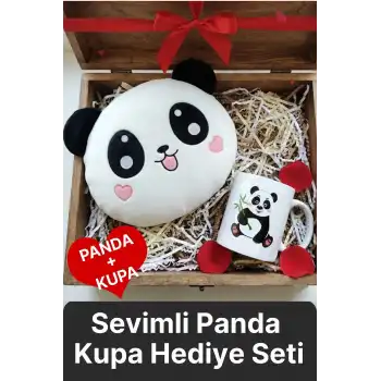 Özel Tasarım Sürpriz Romantik Gift Sevgililer Günü 14 Şubat Sevimli Panda Kupa Bardak Hediye Seti