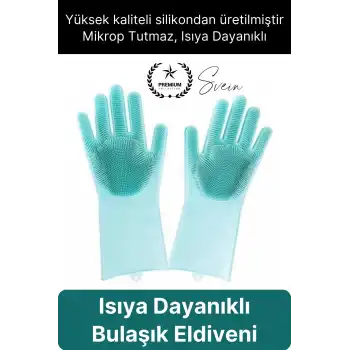 #BulaşıkEldiveni Isıya Dayanıklı Rahat Sağlam Silikon Bulaşık Yıkama Eldiveni Fırçası Temizlik