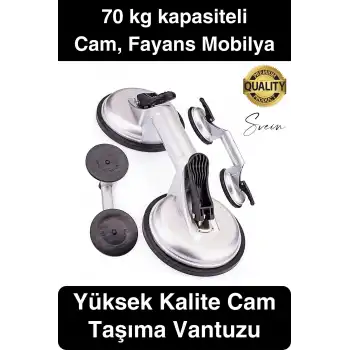 70 Kg Kapasiteli İkili Cam Vantuzu Alüminyum Vakumlu Taşıma Kaporta Göçük Çektirme Fayans Tutucu