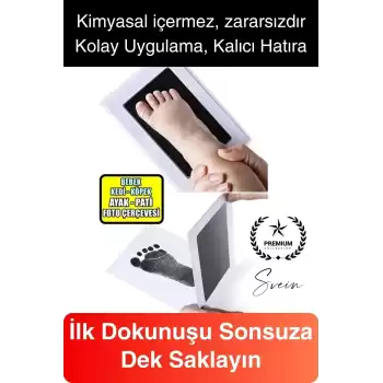 Bebek El Ayak İzi Fotoğraf Çerçeve Seti Resim Mürekkepsiz Baskı Kiti Anı Yeni Doğan Hediye Hatıra