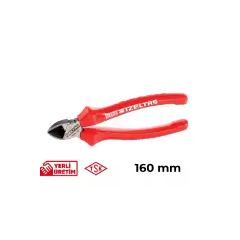 İzeltaş Yan Keski Opak Seri 160 mm Ergonomik Kaymaz Sağlam Tutuş Günlük ve Profesyonel Kullanım Elektrik Kablo Sıyırma Kesme Aleti