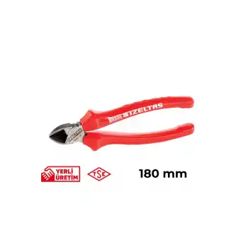 İzeltaş Yan Keski Opak Seri 180 mm Ergonomik Kaymaz Sağlam Tutuş Günlük ve Profesyonel Kullanım Elektrik Kablo Sıyırma Kesme Aleti