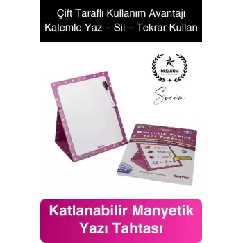Manyetik Tablet Yazı Tahtası Kalemli Yazılıp Silinebilen Çocuk Resim Kolayca Katlanır Eğitim Aracı