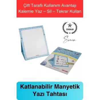 Manyetik Tablet Yazı Tahtası Kalemli Yazılıp Silinebilen Çocuk Resim Kolayca Katlanır Eğitim Aracı