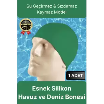 Premium Su Geçirmez Sızdırmaz Kaymaz Elastik Yüzme Şapkası Kaliteli Silikon Deniz Havuz Yüzme Bonesi