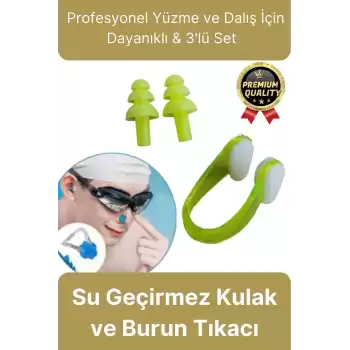 Profesyonel Elastik Silikon Kutulu Yüzme Dalış Uyku için Su Geçirmez Kulak ve Burun Klipsi Tıkacı