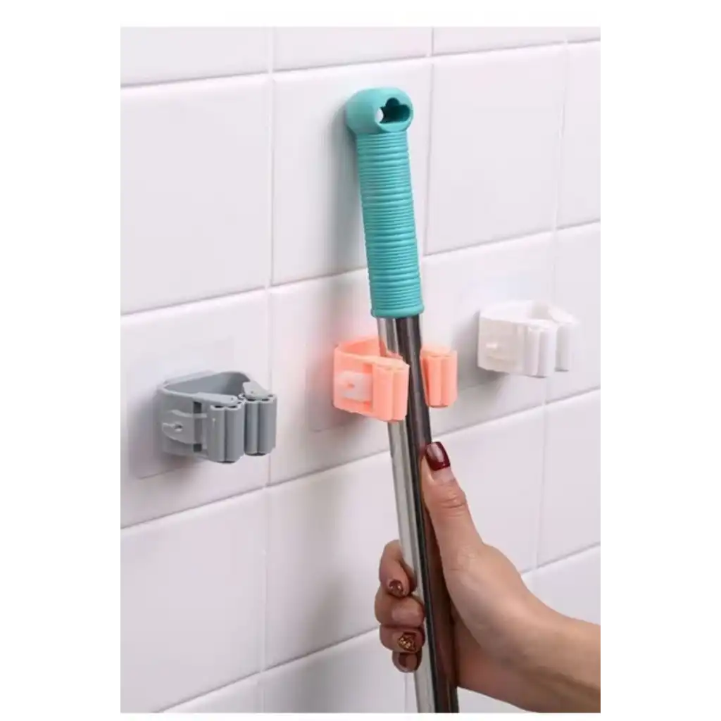 1 Adet Güçlü Tutunabilen Kendinden Yapışkanlı Mop Paspas Sabitleyici Duvara Monte İz Bırakmaz Tutucu