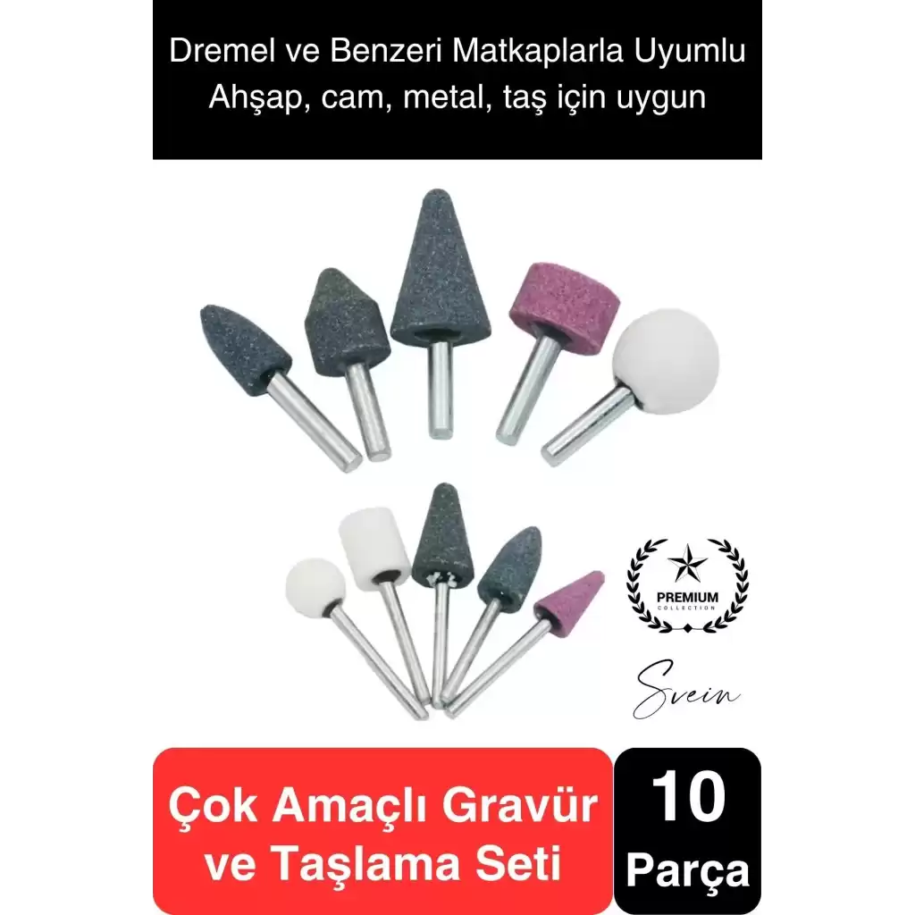 10 Parça Hobi Gravür Dremel Taşlama Ucu Mini Metal Ahşap Oyma Seti Parlatma Zımparalama Fırçalama