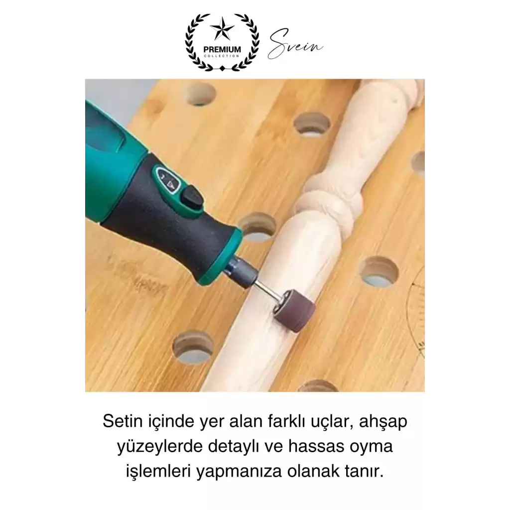 105 Parça Hobi Gravür Dremel Taşlama Ucu Mini Metal Ahşap Oyma Seti Parlatma Zımparalama Fırçalama