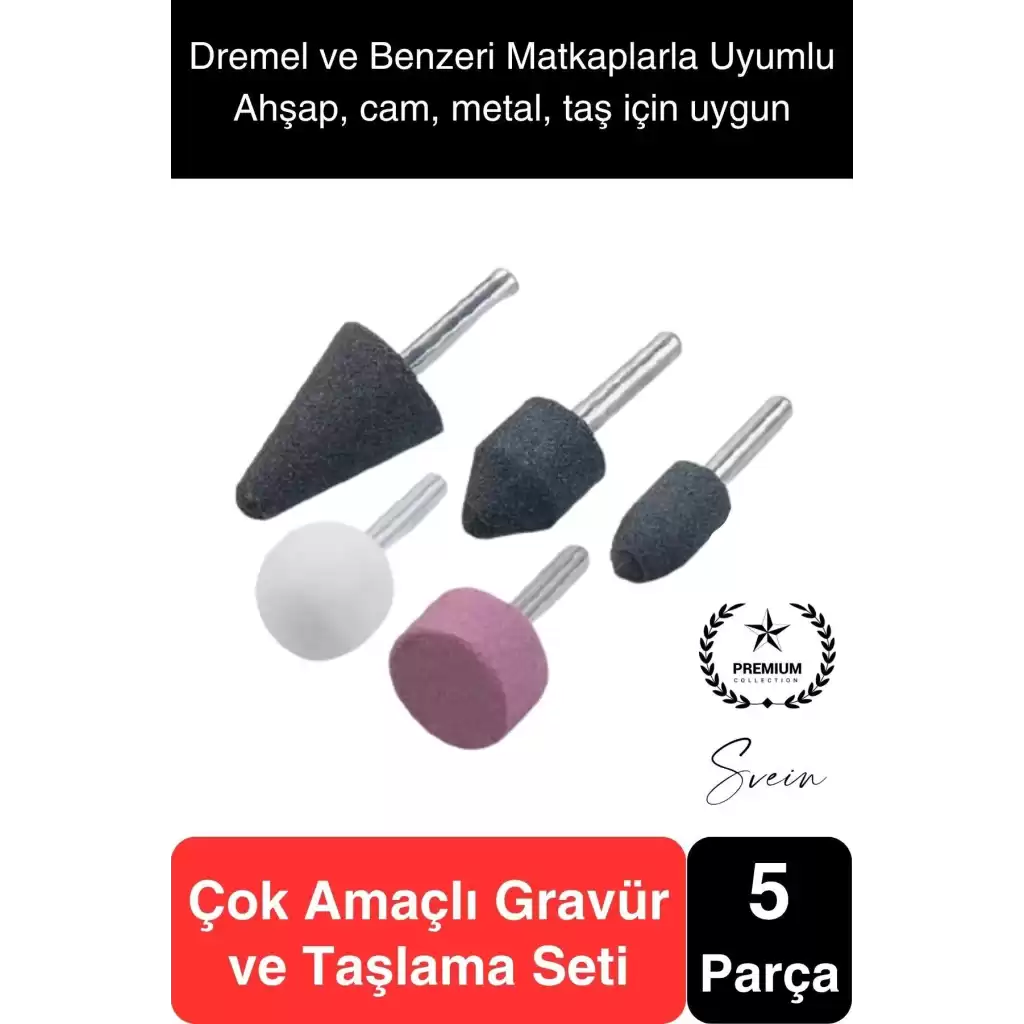 5 Parça Hobi Gravür Dremel Taşlama Ucu Mini Metal Ahşap Oyma Seti Parlatma Zımparalama Fırçalama