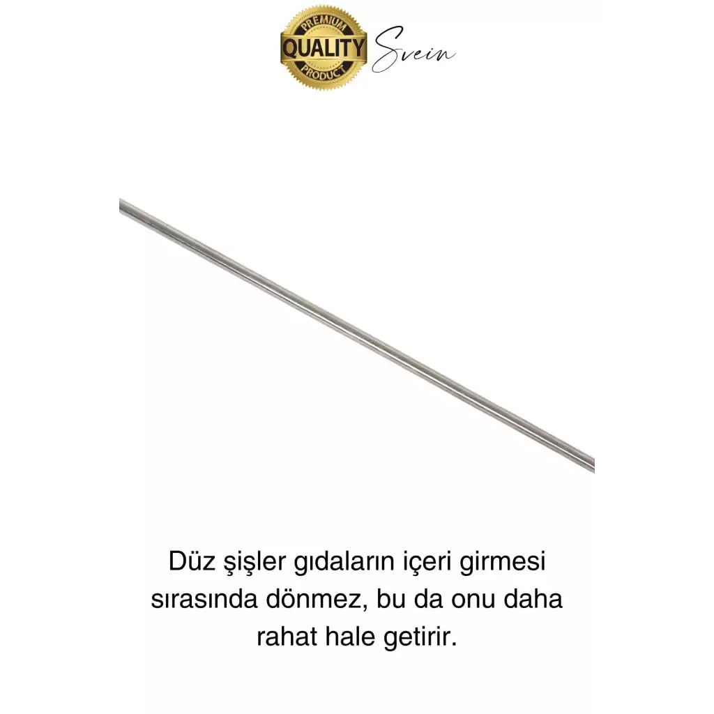 6 Adet Yüksek Kalite 48 cm Mangal Ciğer Kuşbaşı Kebap Şiş Paslanmaz Çelik Adana Urfa Izgara
