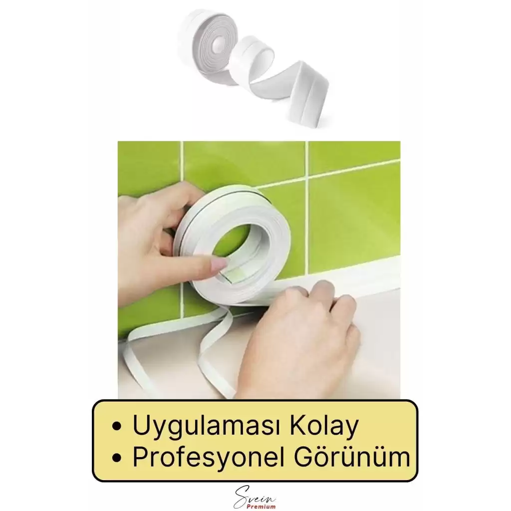 Su Sızdırmaz Geçirmez Dayanıklı Lavabo Tezgah Küvet Duş Banyo Mutfak Pencere Kenar Bandı 3,2 Mt