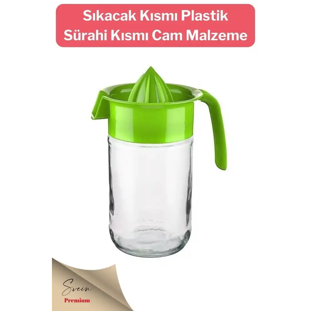 Titiz Pratik Narenciye Portakal Sıkacağı Manuel Cam Hazneli Sürahi Karaf 660 Ml
