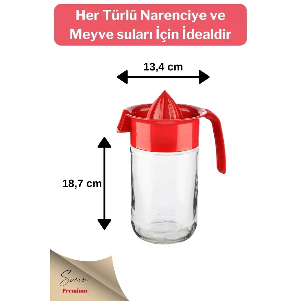 Titiz Pratik Narenciye Portakal Sıkacağı Manuel Cam Hazneli Sürahi Karaf 660 Ml