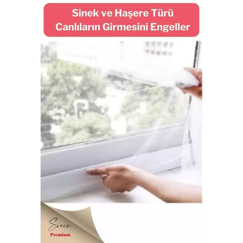 Ayarlanabilir Pratik Pencere Cam Kapı Sineklik Cırt Bantlı Hazır Yapışkanlı 125 Cm X 150 Cm - 5,6 Mt