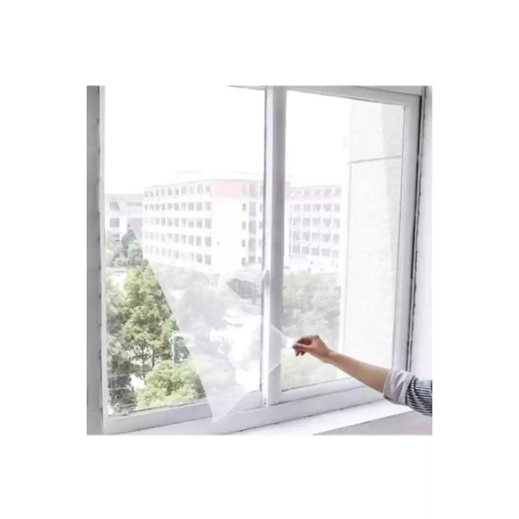 Ayarlanabilir Pratik Pencere Cam Kapı Sineklik Cırt Bantlı Hazır Yapışkanlı 125 Cm X 150 Cm - 5,6 Mt