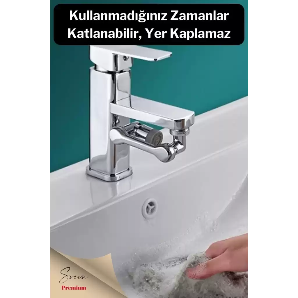 1080 Derece Dönebilen Pratik Robotik Kol Musluk Başlığı Uzatma Aparatı Tüm Bataryalar Ile Uyumlu