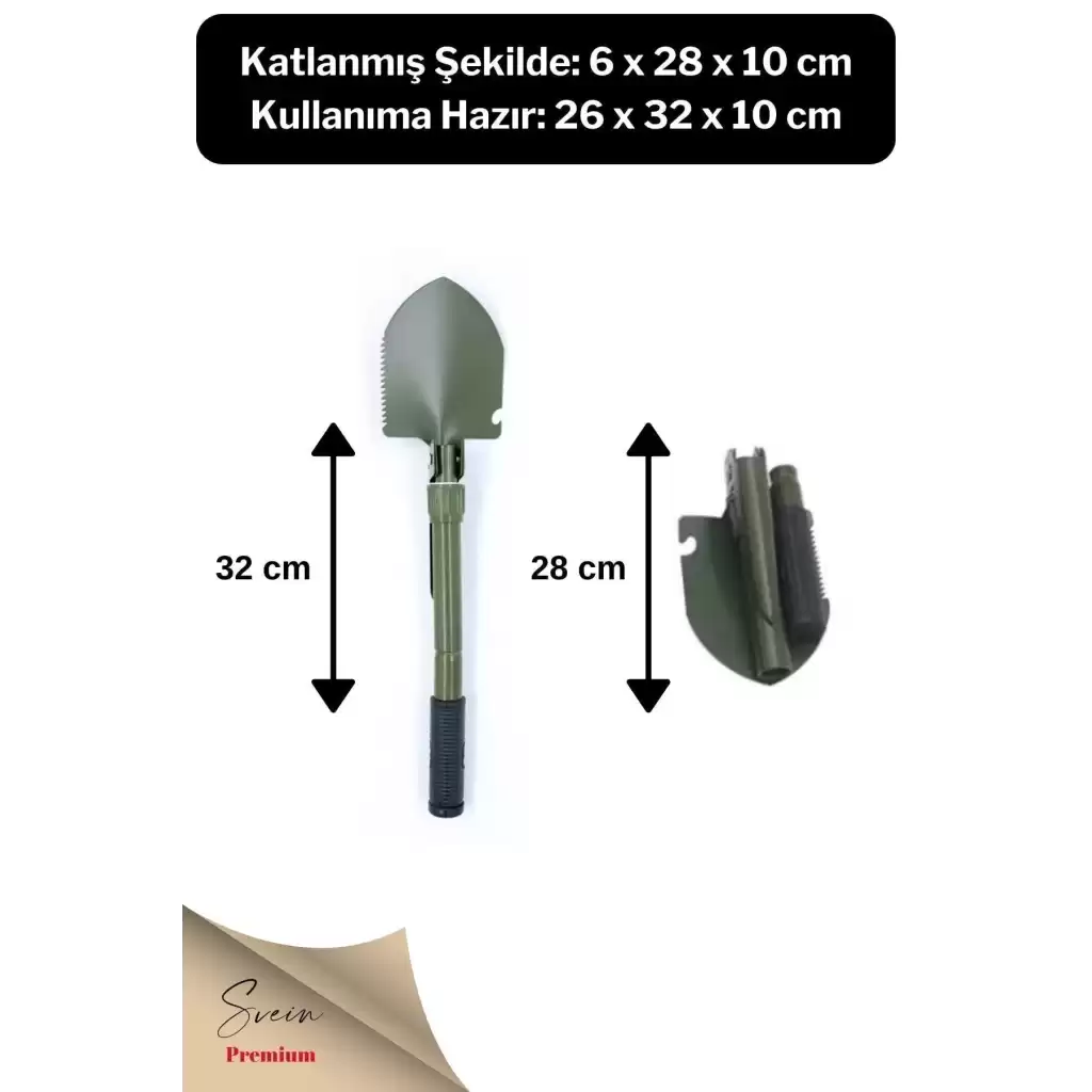 Profesyonel Çelik Katlanır Taşınabilir Pratik Kamp Kazma Kürek Ve Kesme Aleti Seti Orcamp Kazkürkes