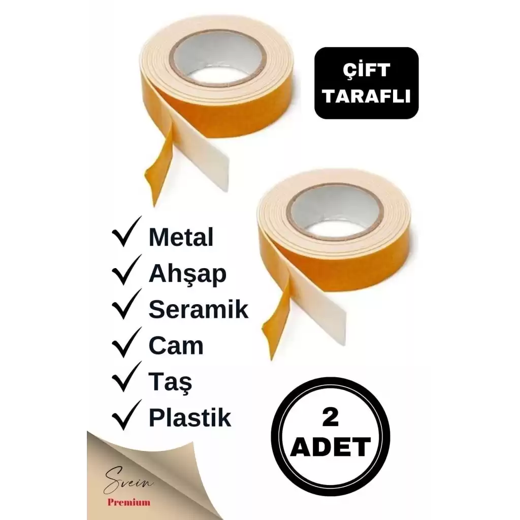 Süngerli Çift Taraflı Ultra Yapışkan Iç Dış Mekan Tamir Çok Amaçlı Köpük Bant 2 Mt 19 Mm