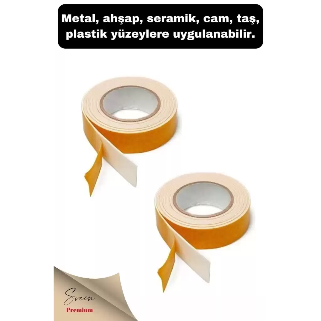 Süngerli Çift Taraflı Ultra Yapışkan Iç Dış Mekan Tamir Çok Amaçlı Köpük Bant 2 Mt 19 Mm
