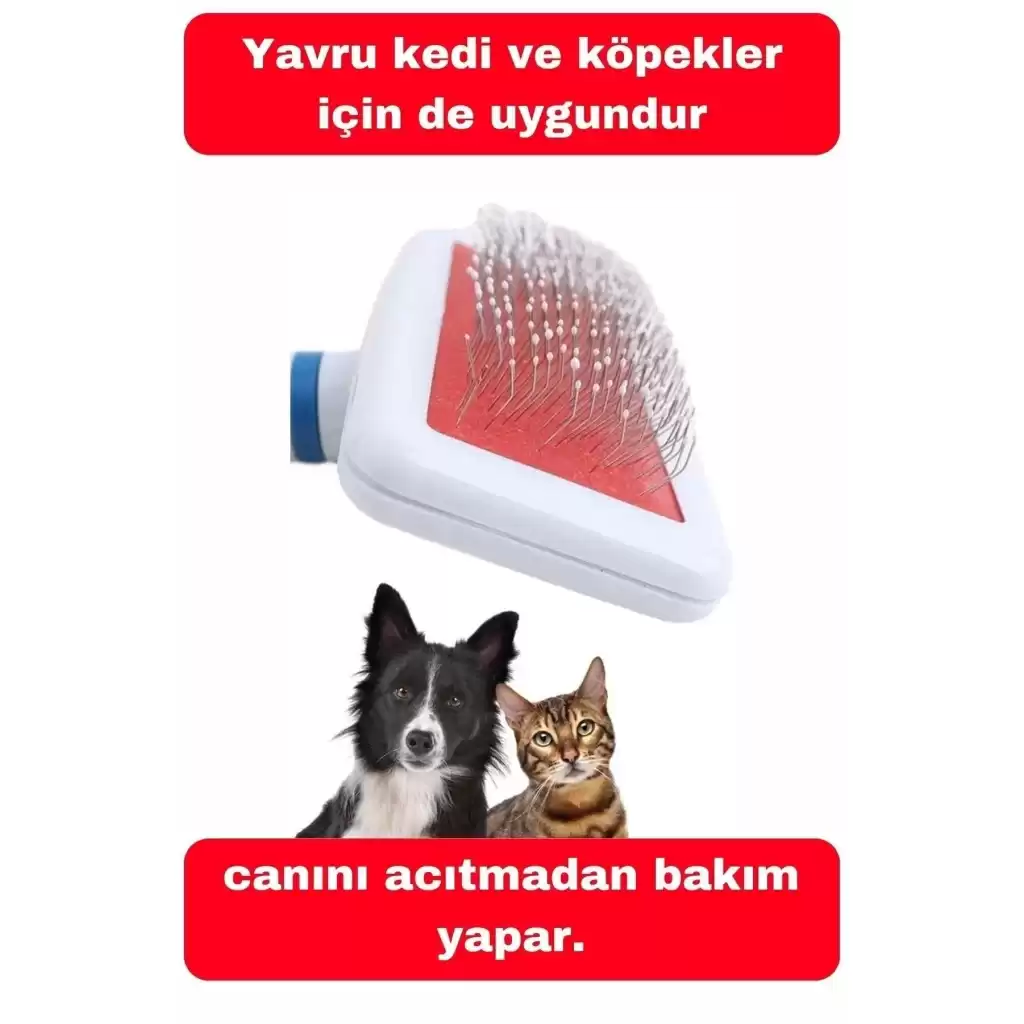 Kedi Köpekler Için Pratik Tüy Toplayıcı Ve Düzenleyici Temizleme Fırçası Tırmık Tarak Aracı 1 Adet