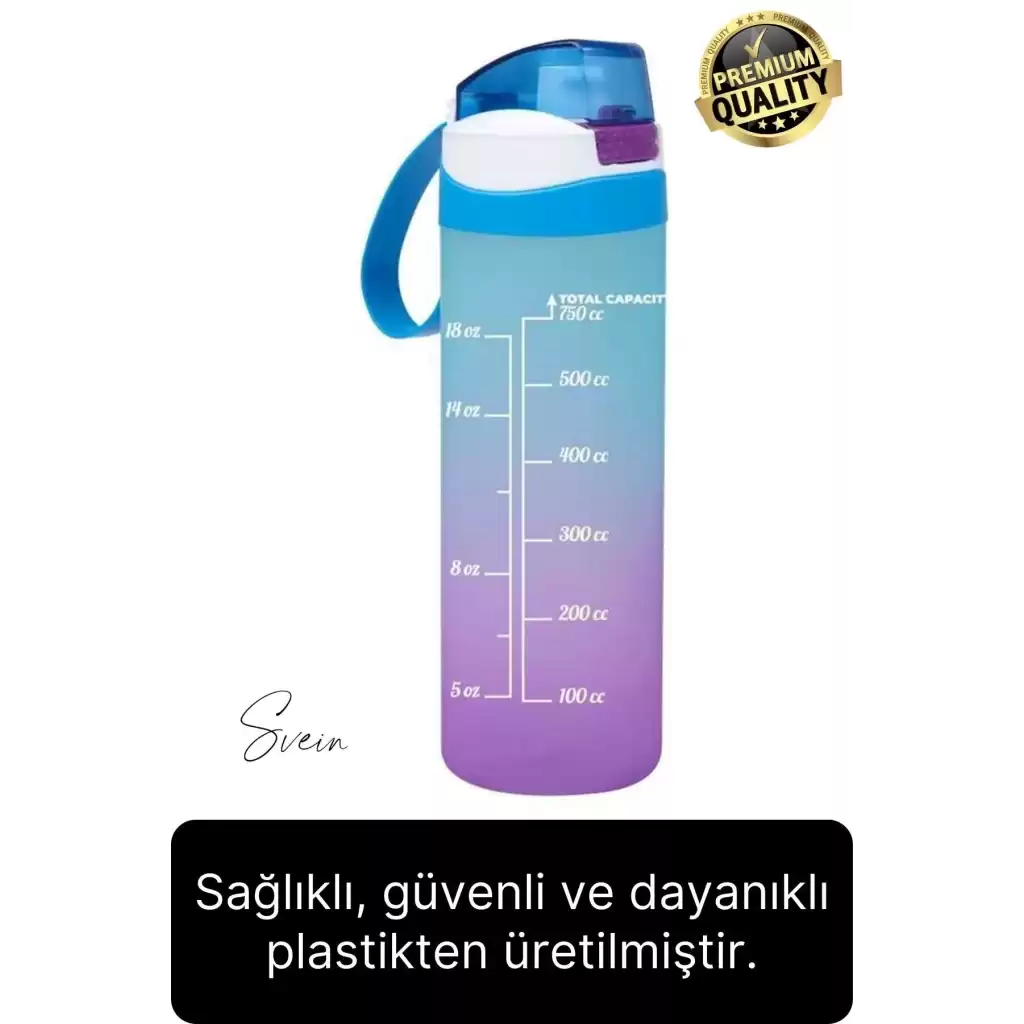 Premium Motivasyon Matara Spor Su Şişesi Sızdırmaz Eğlenceli Suluk Stciker Etiket 1000 Ml