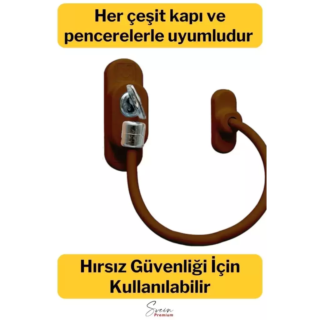 Çelik Halatlı Kablolu Anahtarlı Dayanıklı Pvc Kapı Pencere Emniyet Çocuk Güvenlik Kilidi 1 Adet