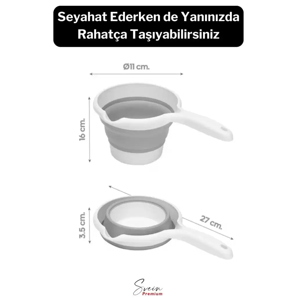 Pratik Premium Katlanır Sert Plastik Koçero Maşrapa Su Kovası Bulaşık Yıkama Leğeni 1200 ml