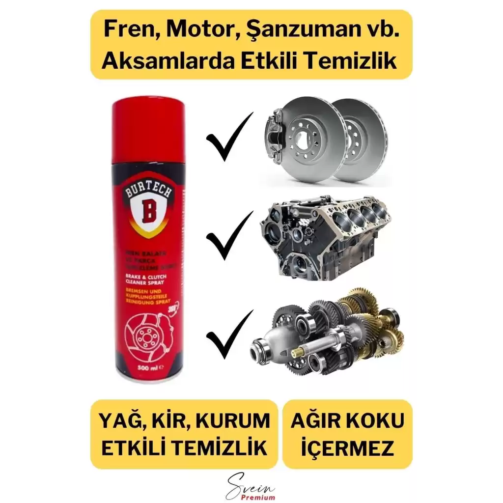 Fren Balata Temizleyici Ve Genel Araç Bakım Parça Toz Yağ Temizleme Spreyi 500 Ml 1 Adet