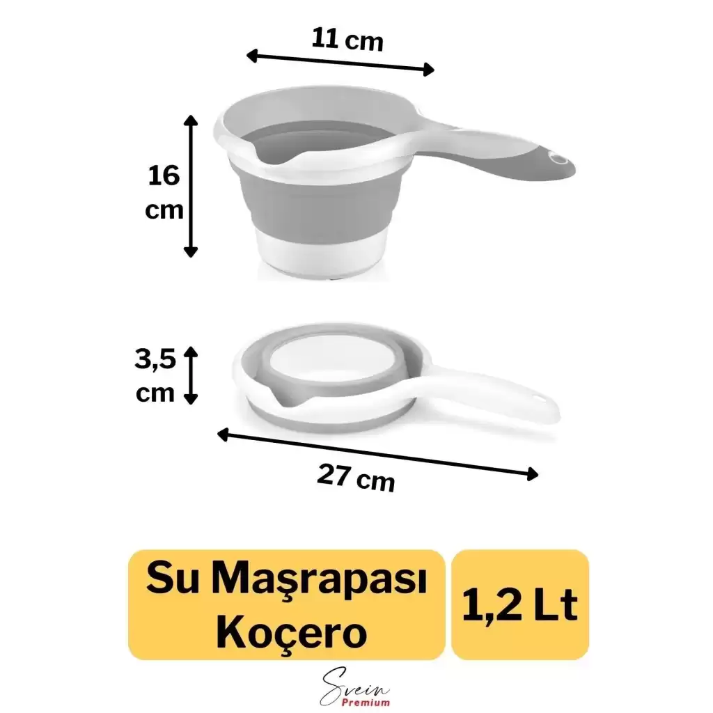 Çok Amaçlı Premium Katlanır Kesme Tahtası Tıpalı Yıkama Leğeni Badya ve Koçero Su Maşrapası 2li Set
