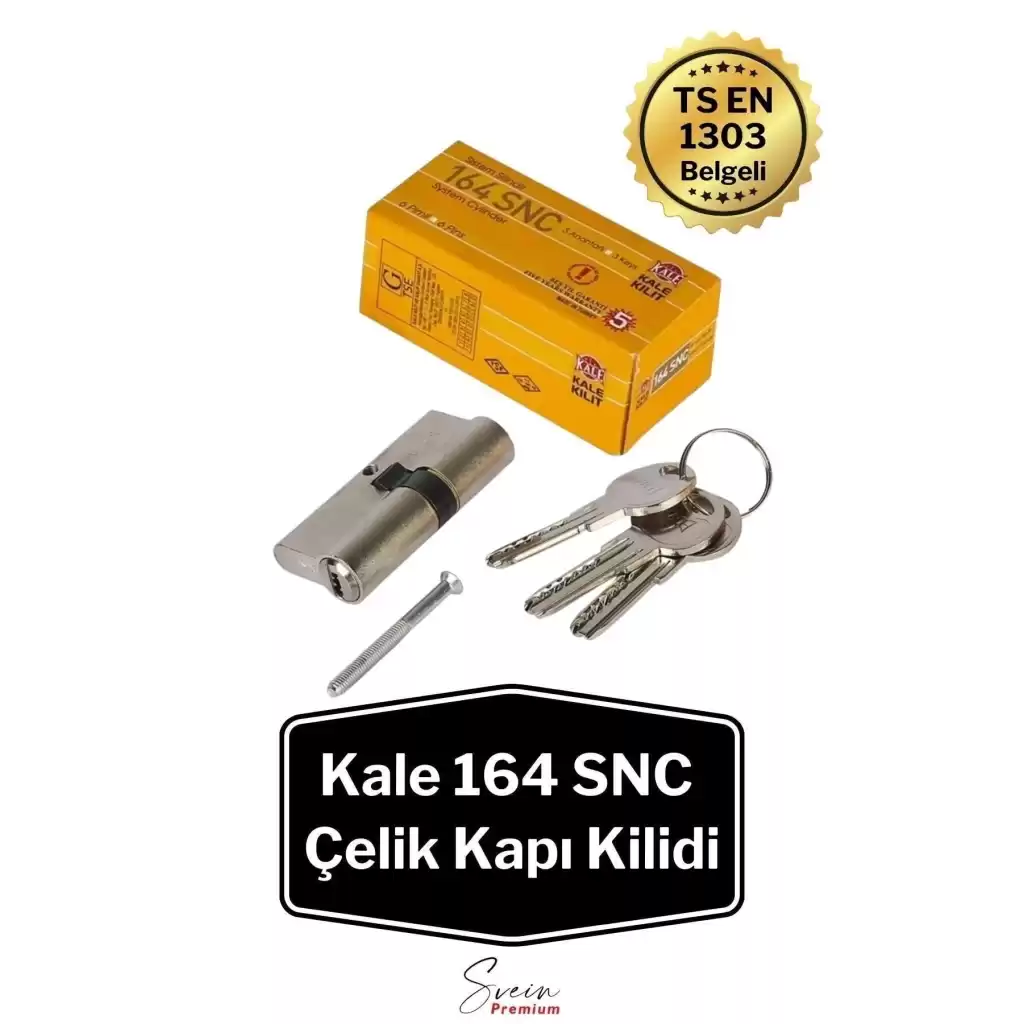 Kale Çelik Kapı Kilidi 164 Snc Bilyalı Barel Sistem Barel Kapı Göbeği Saten PRA-893962-002033