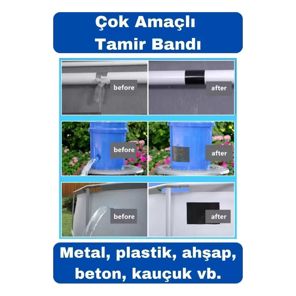 Çok Amaçlı Su Geçirmez Sızdırmaz Dayanıklı İzolasyon Kapı Pencere Tamir Bandı 48 mm 10 mt 1 Adet