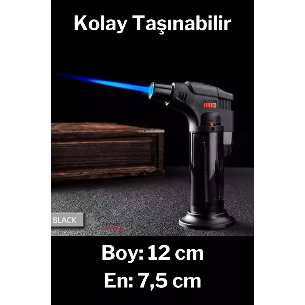 Ayaklı Premium Doldurulabilir Depolu Vantuzlu 1300 Derece Torch Kamp Mangal Piknik Pürmüz Çakmak