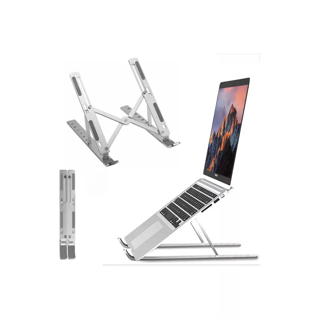 Taşınabilir Katlanır Kaymaz Ayarlı Metal Notebook Dizüstü Bilgisayar Yükseltici Laptop Standı
