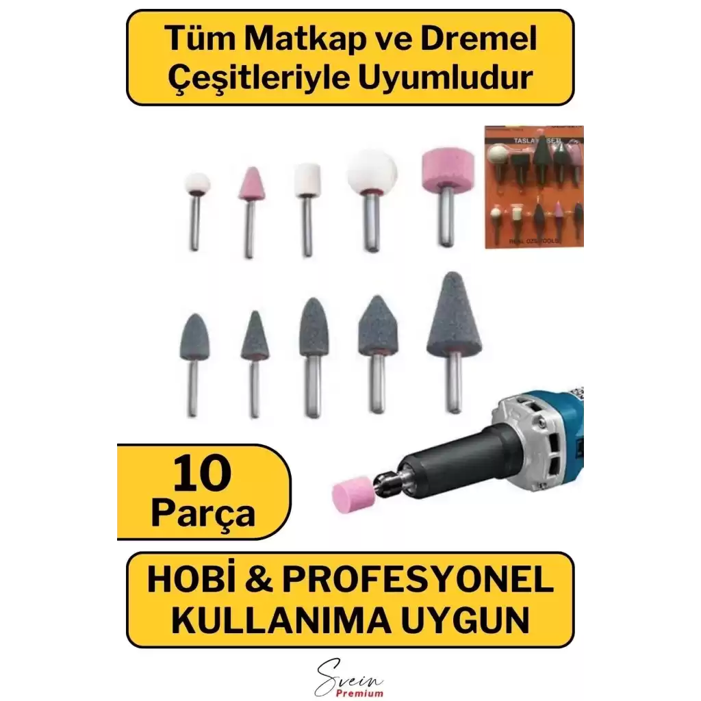 Hobi Gravür Dremel Taşlama Ucu Mini Metal Ahşap Oyma Seti Parlatma Çapak Alma 10 Parça Matkap Uyumlu