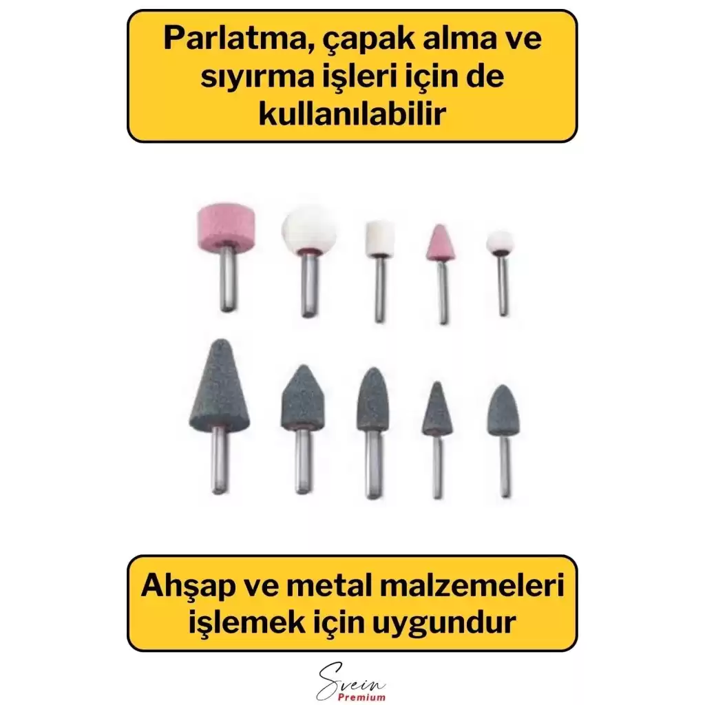 Hobi Gravür Dremel Taşlama Ucu Mini Metal Ahşap Oyma Seti Parlatma Çapak Alma 10 Parça Matkap Uyumlu