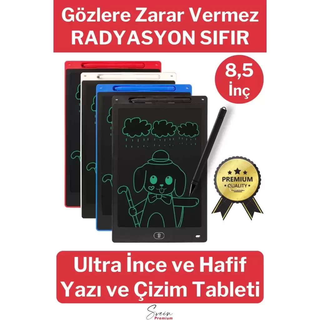 8,5 Inç Writing Lcd Grafik Dijital Kalemli Çizim Tableti Silinebilir Not Yazma Eğitim Yazı Tahtası