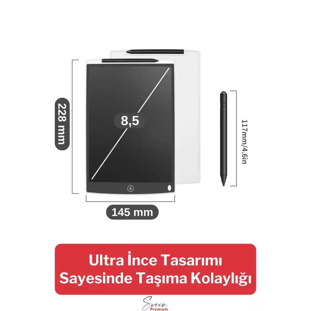 8,5 Inç Writing Lcd Grafik Dijital Kalemli Çizim Tableti Silinebilir Not Yazma Eğitim Yazı Tahtası