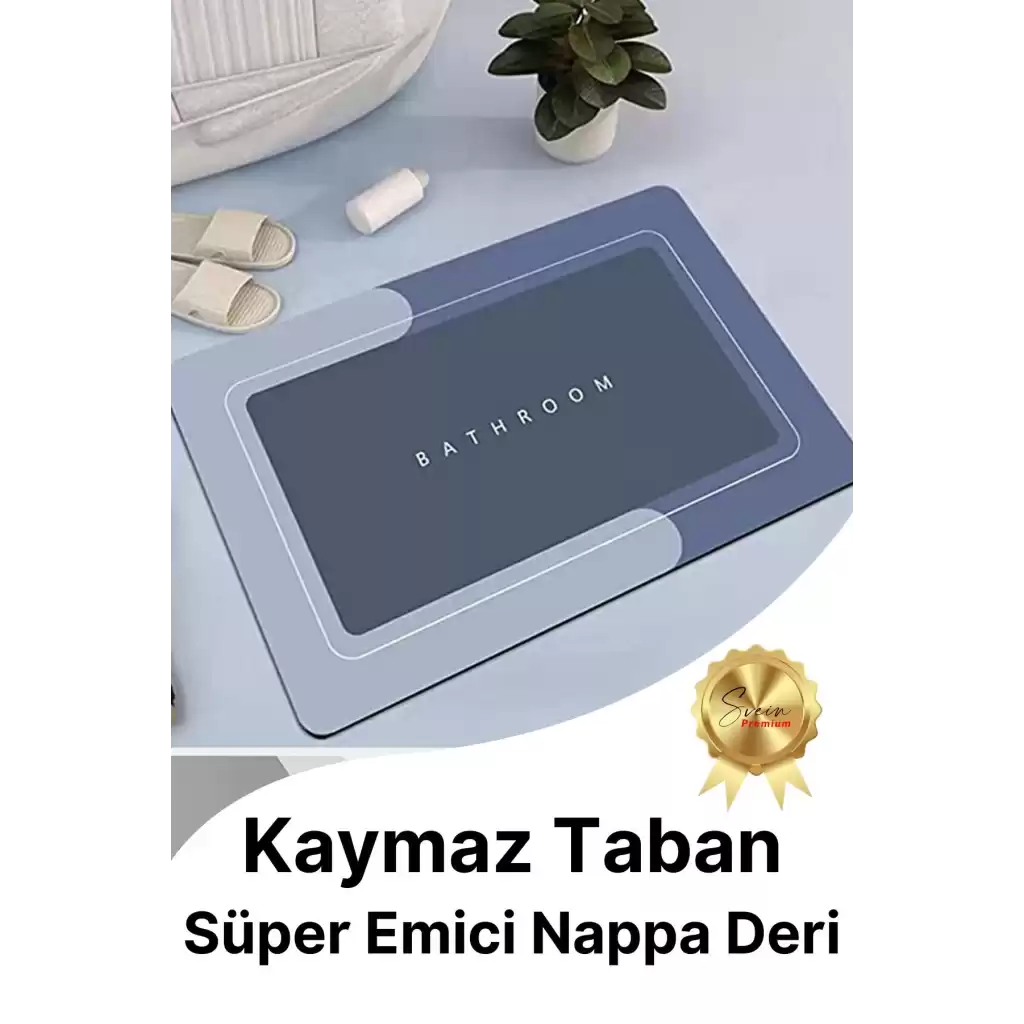 Sihirli Su Emici Kaymaz Tabanlı Kolay Temizlenir Dayanıklı Pürüzsüz Yumuşak Abdest Banyo Paspası