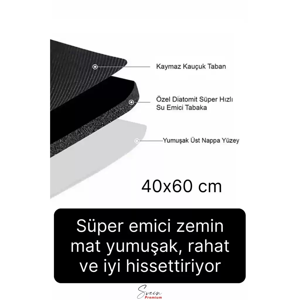 Sihirli Su Emici Kaymaz Tabanlı Kolay Temizlenir Dayanıklı Pürüzsüz Yumuşak Abdest Banyo Paspası