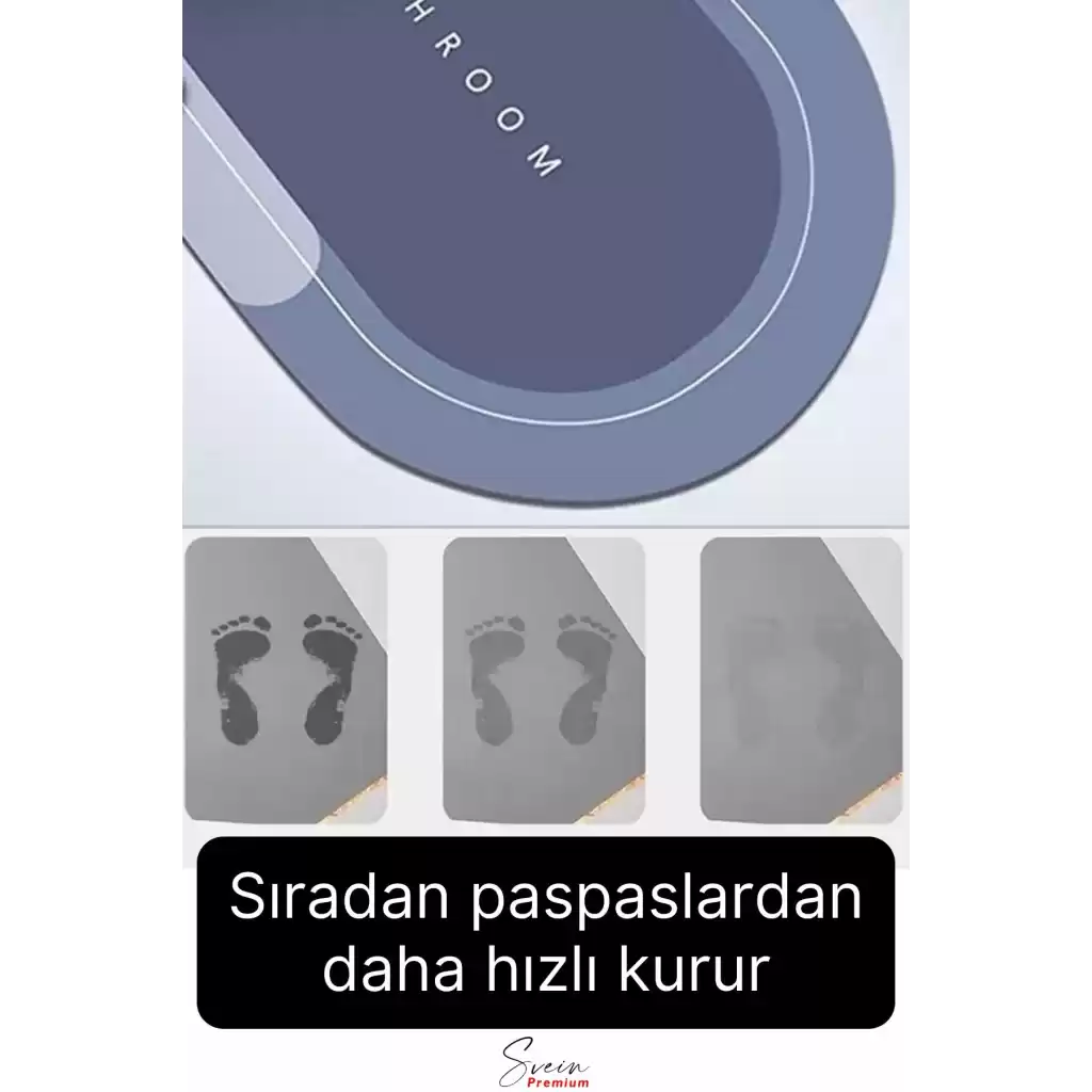 Sihirli Su Emici Kaymaz Tabanlı Kolay Temizlenir Dayanıklı Pürüzsüz Yumuşak Abdest Banyo Paspası