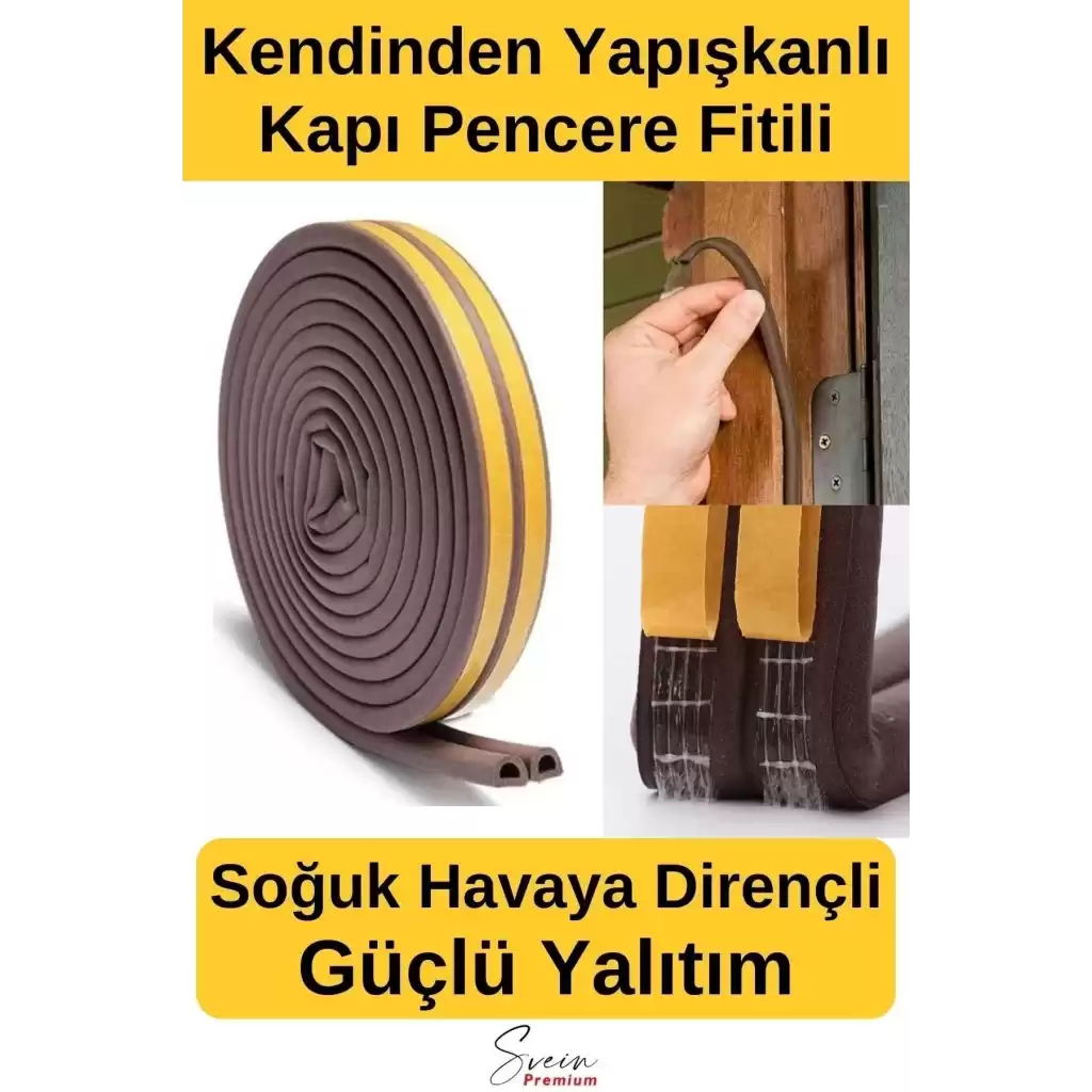 Kapı Ve Pencere Soğuk Izolasyon Bandı Fitili Kendinden Yapışkanlı Kauçuk Yalıtım Bant 2x10 = 20 Mt