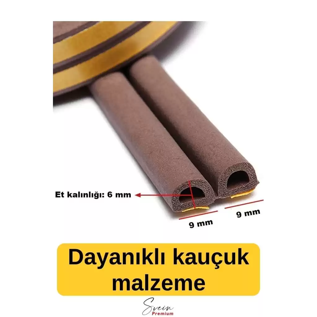 Kapı Ve Pencere Soğuk Izolasyon Bandı Fitili Kendinden Yapışkanlı Kauçuk Yalıtım Bant 2x10 = 20 Mt