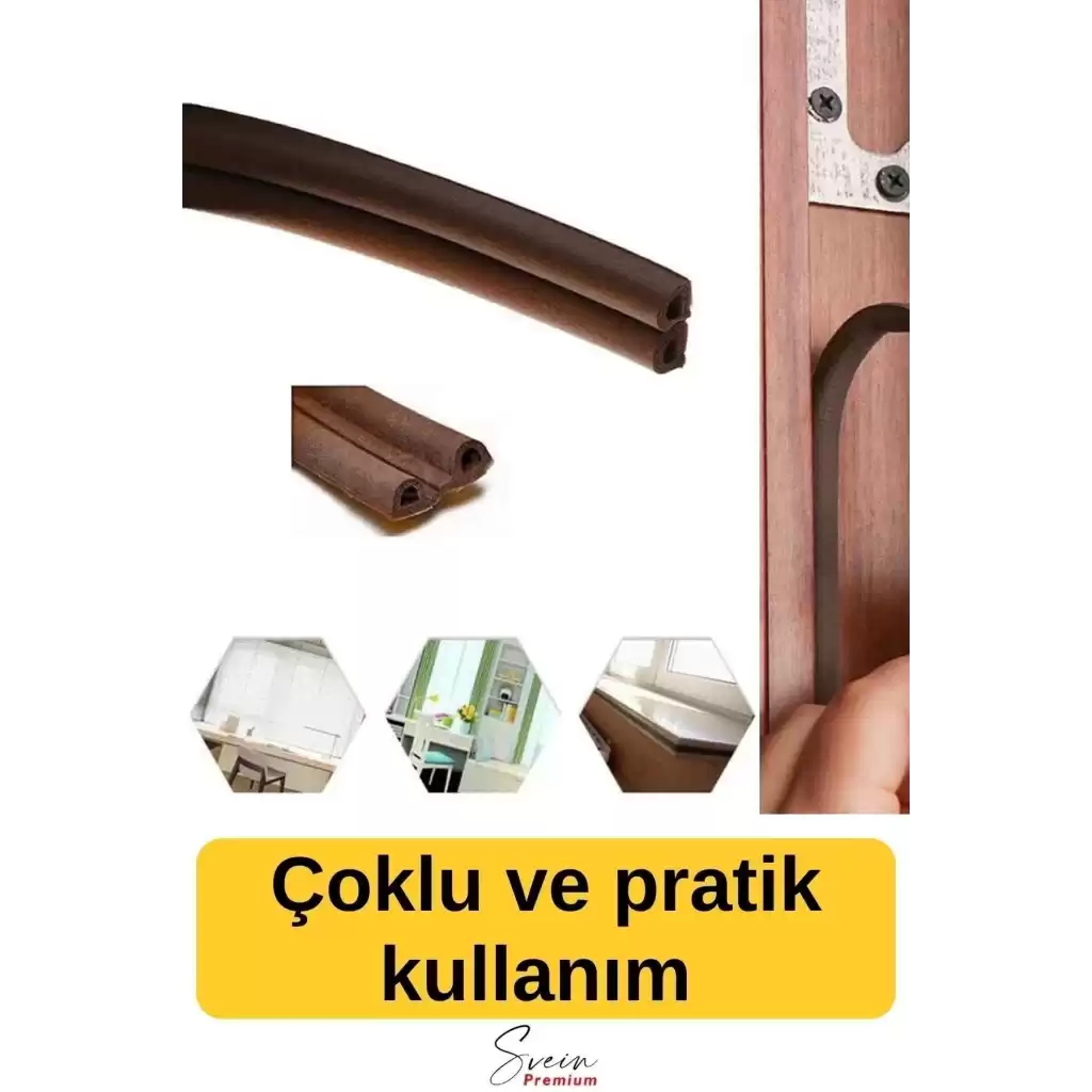 Kapı Ve Pencere Soğuk Izolasyon Bandı Fitili Kendinden Yapışkanlı Kauçuk Yalıtım Bant 2x10 = 20 Mt