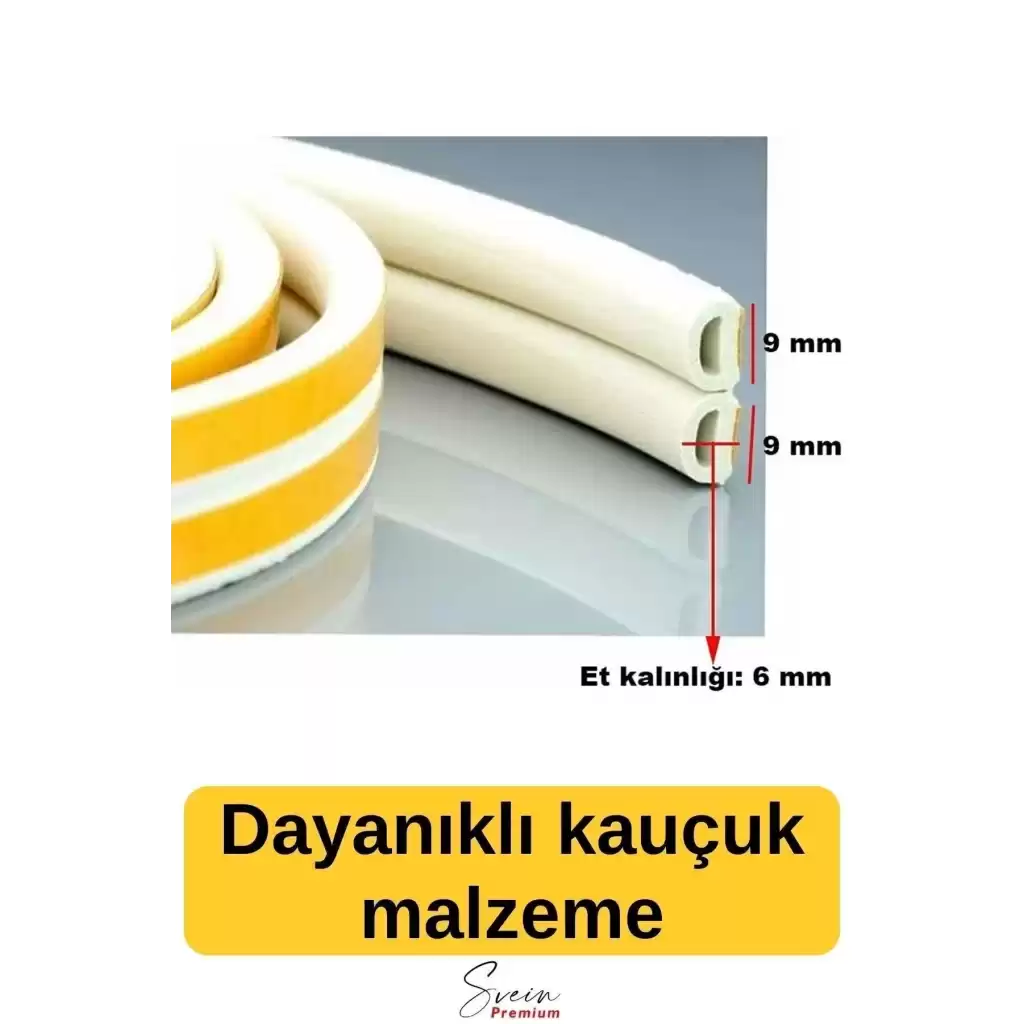 Kapı Ve Pencere Soğuk Izolasyon Bandı Fitili Kendinden Yapışkanlı Kauçuk Yalıtım Bant 2x10 = 20 Mt