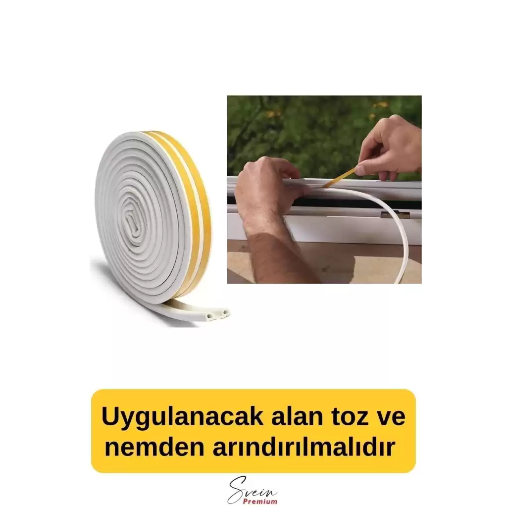 Kapı Ve Pencere Soğuk Izolasyon Bandı Fitili Kendinden Yapışkanlı Kauçuk Yalıtım Bant 2x10 = 20 Mt