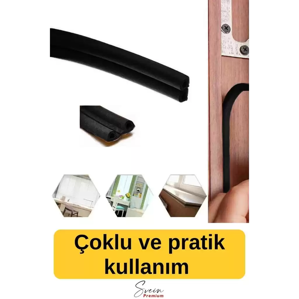 Kapı Ve Pencere Soğuk Izolasyon Bandı Fitili Kendinden Yapışkanlı Kauçuk Yalıtım Bant 2x10 = 20 Mt